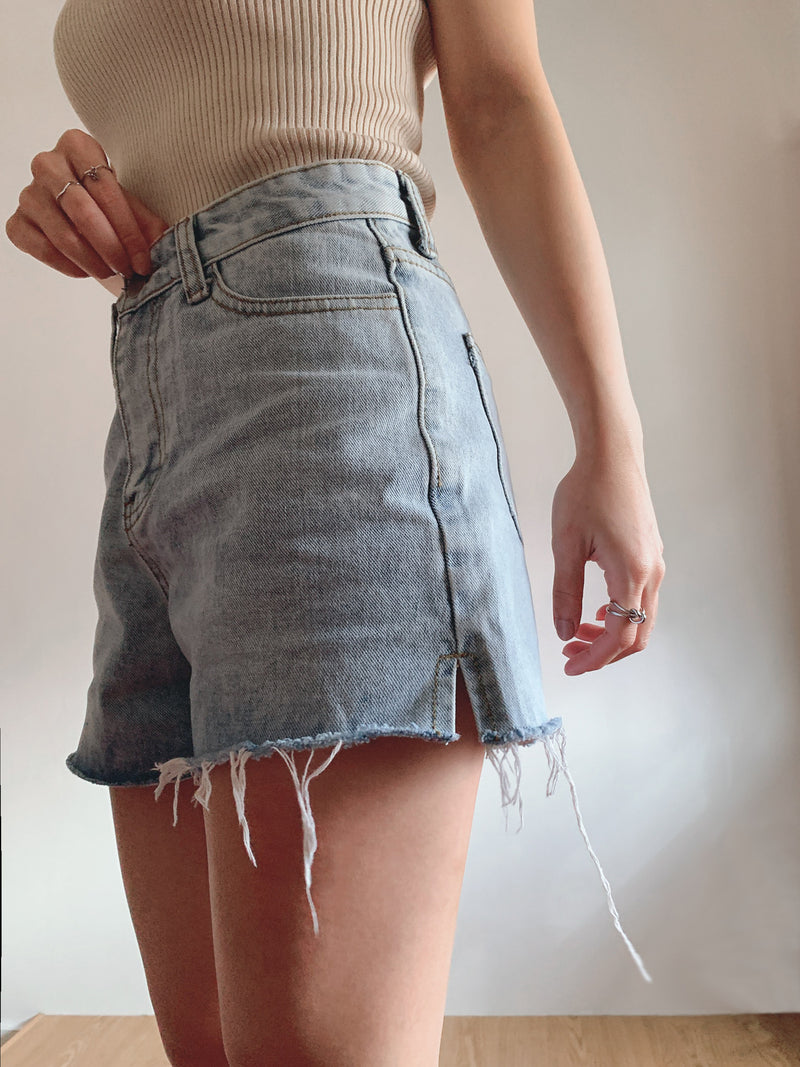 Hi-Rise Denim Shorts