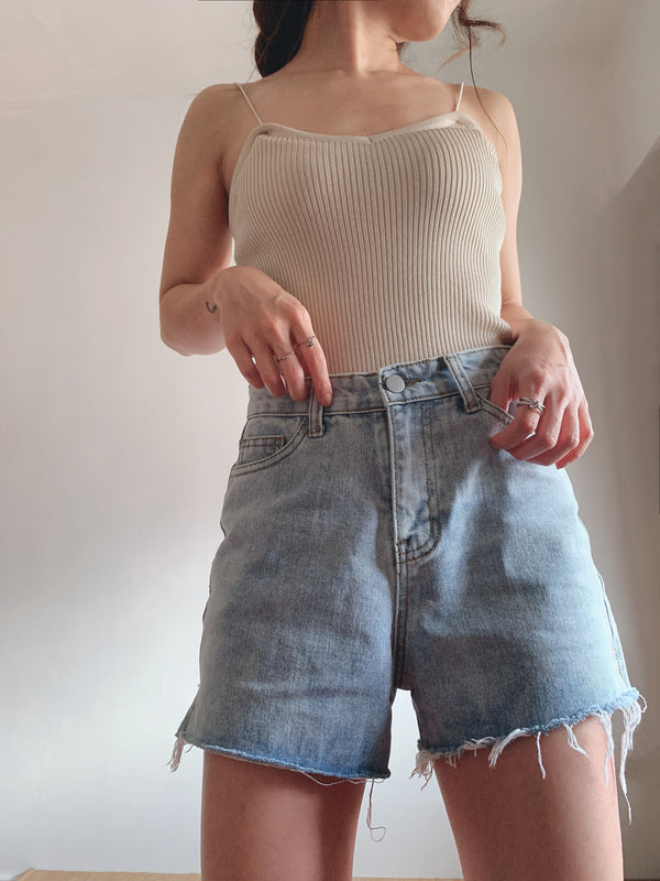 Hi-Rise Denim Shorts